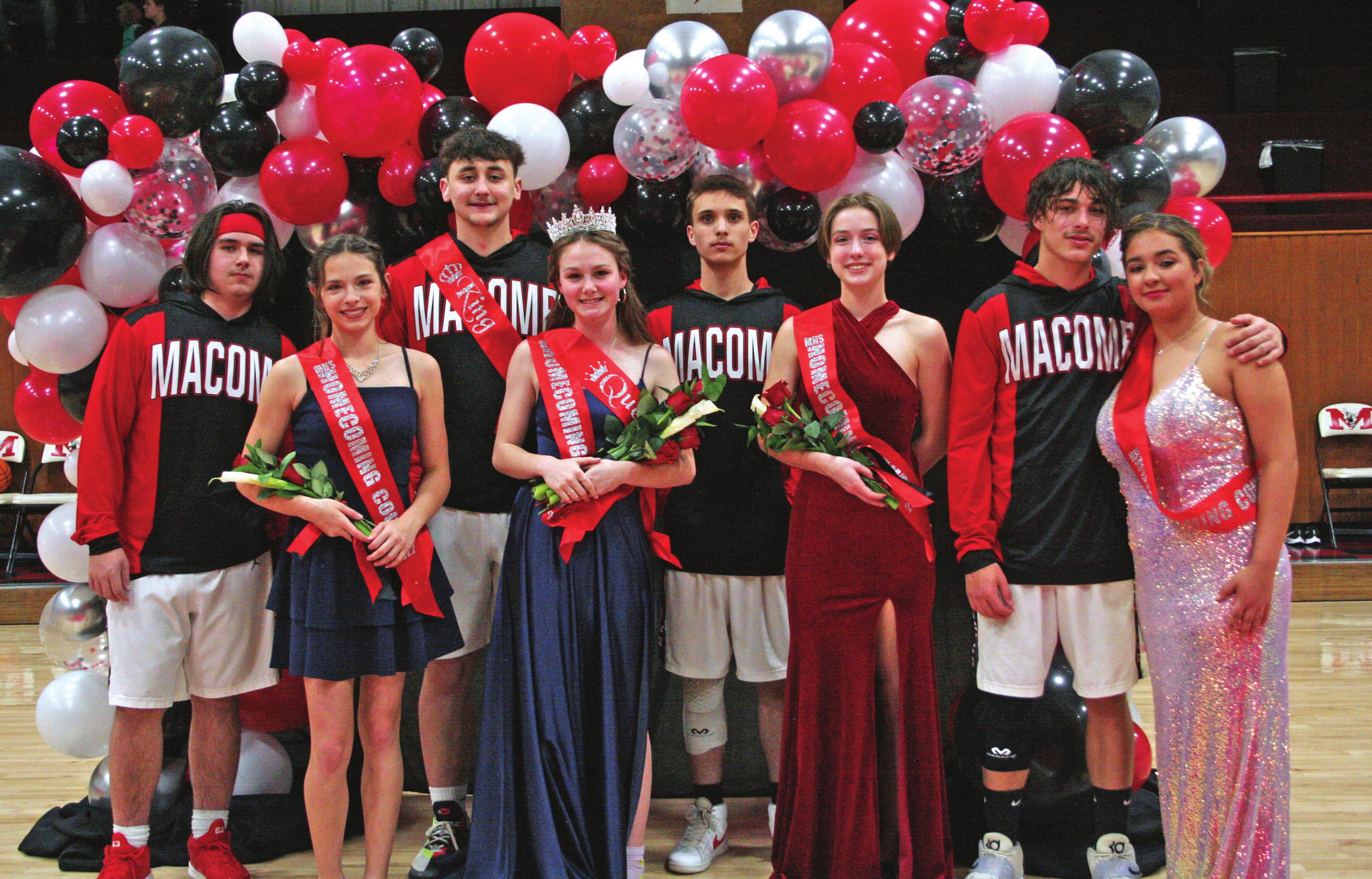 The Macomb Homecoming royalty poses.