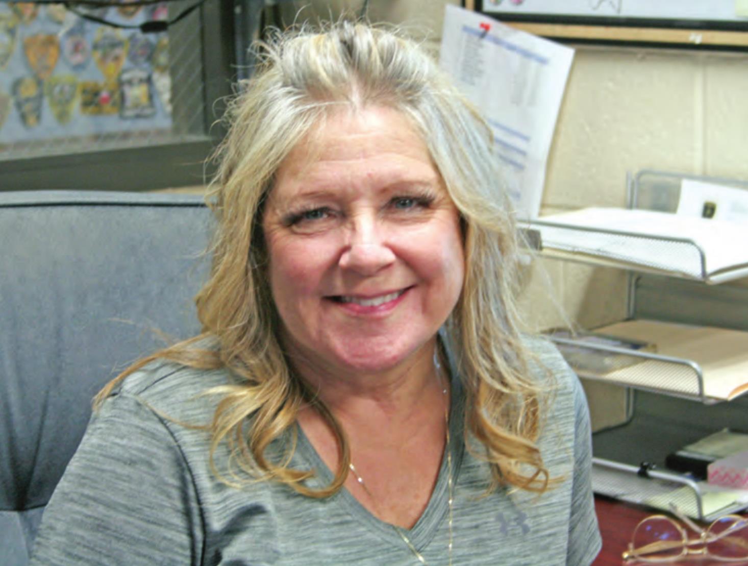 Rebecca “Becky” Cody has served Tecumseh Police Department for 18 years, first as a dispatcher and then most recently as Tecumseh PD’s Office Manager. Countywide &amp; Sun/Kendra Johnson