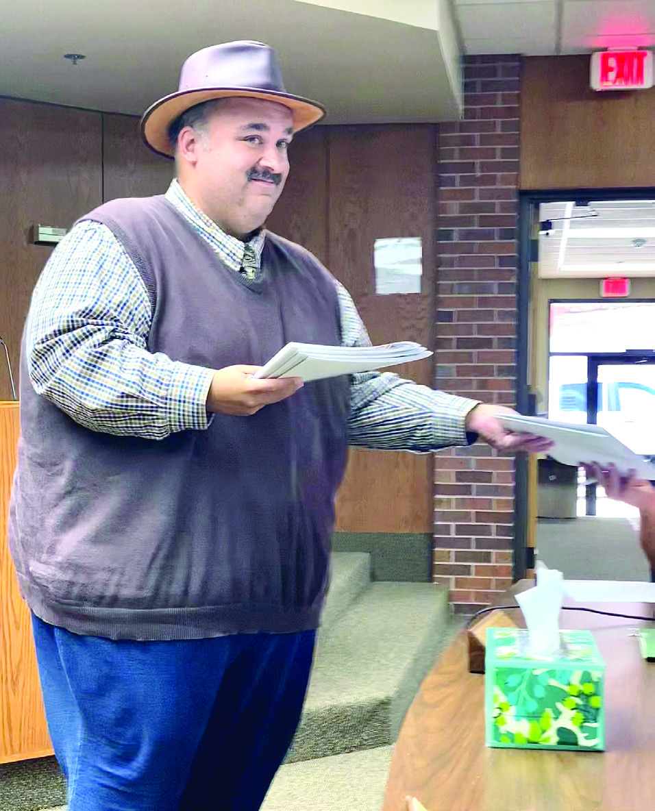 Oklahoma Film & Music Office Outreach and Production Manager, Yousef Kazemi passed out packets to the Tecumseh City Council explaining the Oklahoma Film and Music Incentive Program. Julie Talton, Countywide & Sun