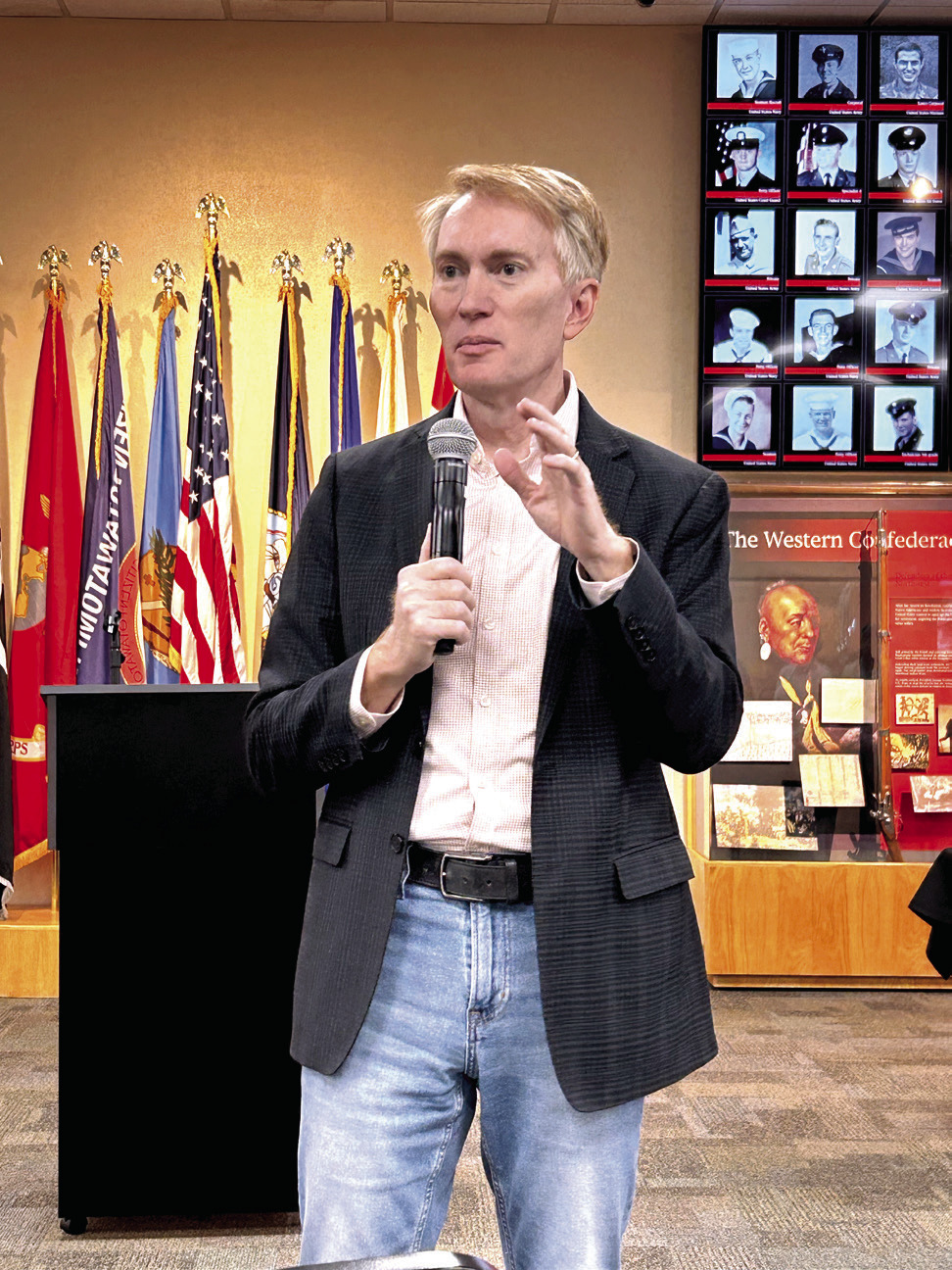 U.S. Senator James Lankford addressed members of Shawnee Forward and the Tecumseh Chamber of Commerce at a luncheon held July 9 at the CPN Cultural Heritage Center. Suzie Campbell, Countywide &amp; Sun