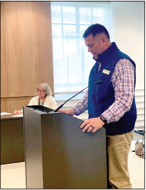 South Rock Creek Superintendent Ryan Rosser addresses the Pottawatomie County Board of County Commissioners during the meeting Monday, Mar. 27, 2023. Countywide &amp; Sun/Suzie Campbell