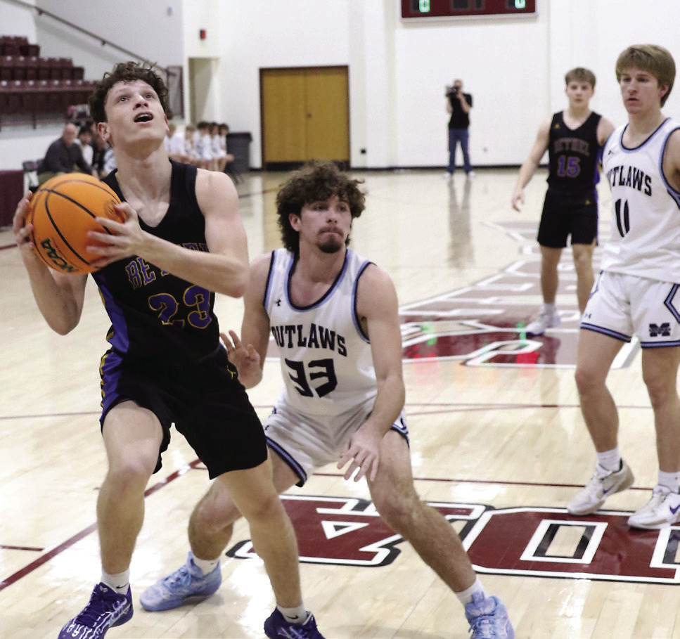 Bethel's Darius Cheatham aims for the bucket in the Area Round 1 game against Marlow on Mar. 6 in Chickasha. Bethel lost, 31-44, to end their season. Photo Courtesy of Kent Bush