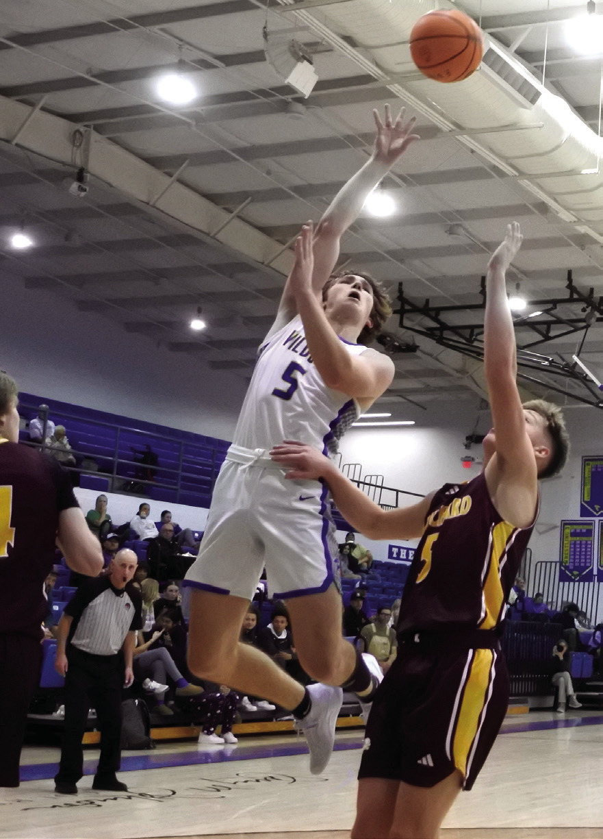 Bethel’s Garren Sheppard shoots for two in action Thursday, Dec. 12 at Bethel’s First United Bank Tournament. The Wildcats lost to Blanchard 28-61, and Tecumseh 71-52. The team rebounded Saturday with a hard-fought 49-46 win over Perkins-Tryon. Countywide & Sun/Suzie Campbell