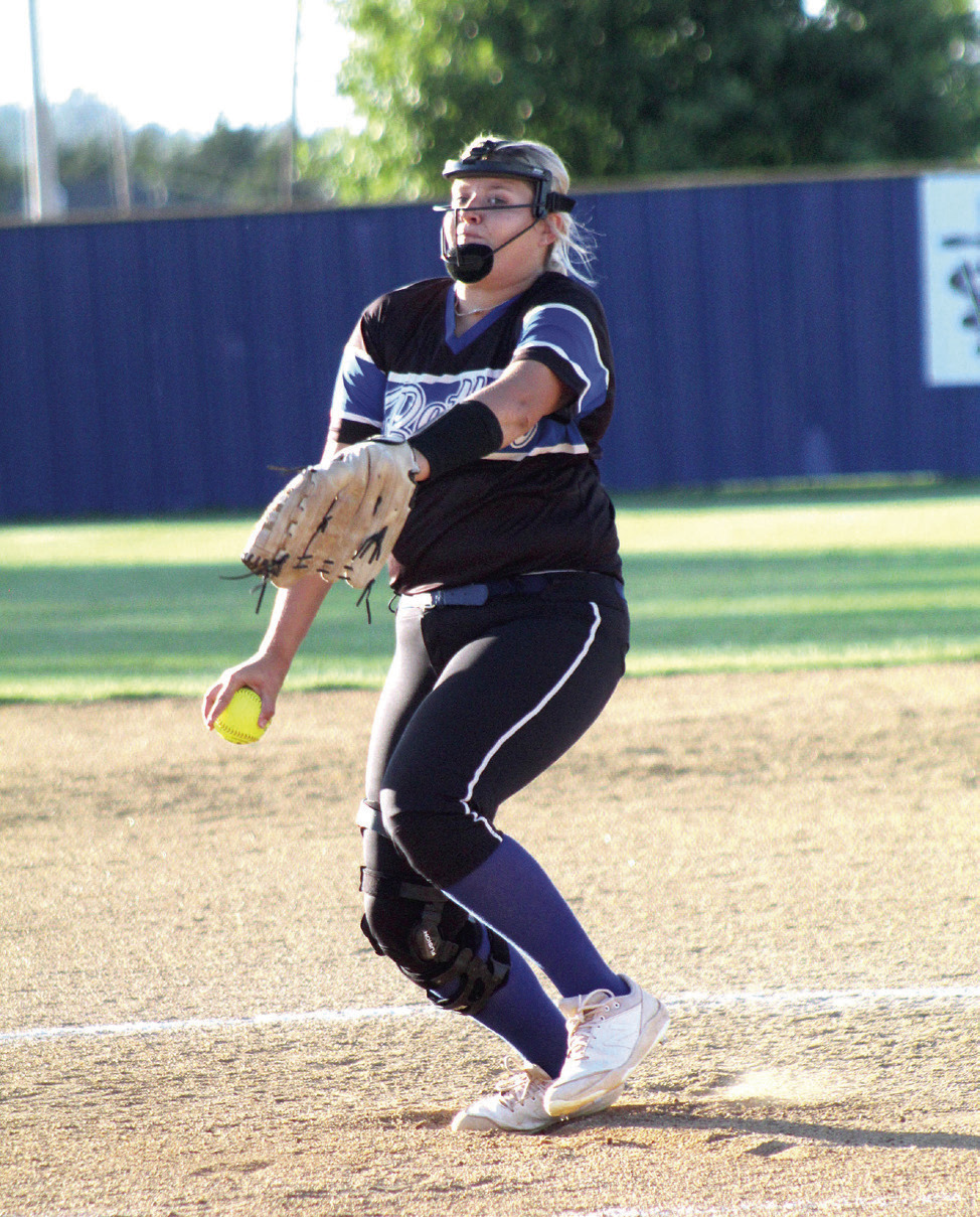 Bethel senior Annie Compton winds up for the pitch during the first inning of the home game against Little Axe on Sept. 19. The Wildcats also held their Senior Night ceremonies following the game, to honor Compton, as the only senior this season. Countywide &amp; Sun/ Natasha Dunagan