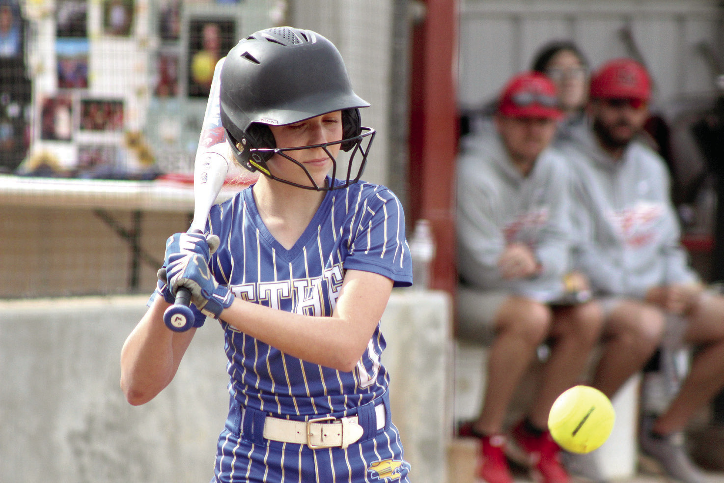 Bethel freshman Hailey Hanmer passes on a close pitch before getting the walk. Natasha Dunagan, Countywide & Sun