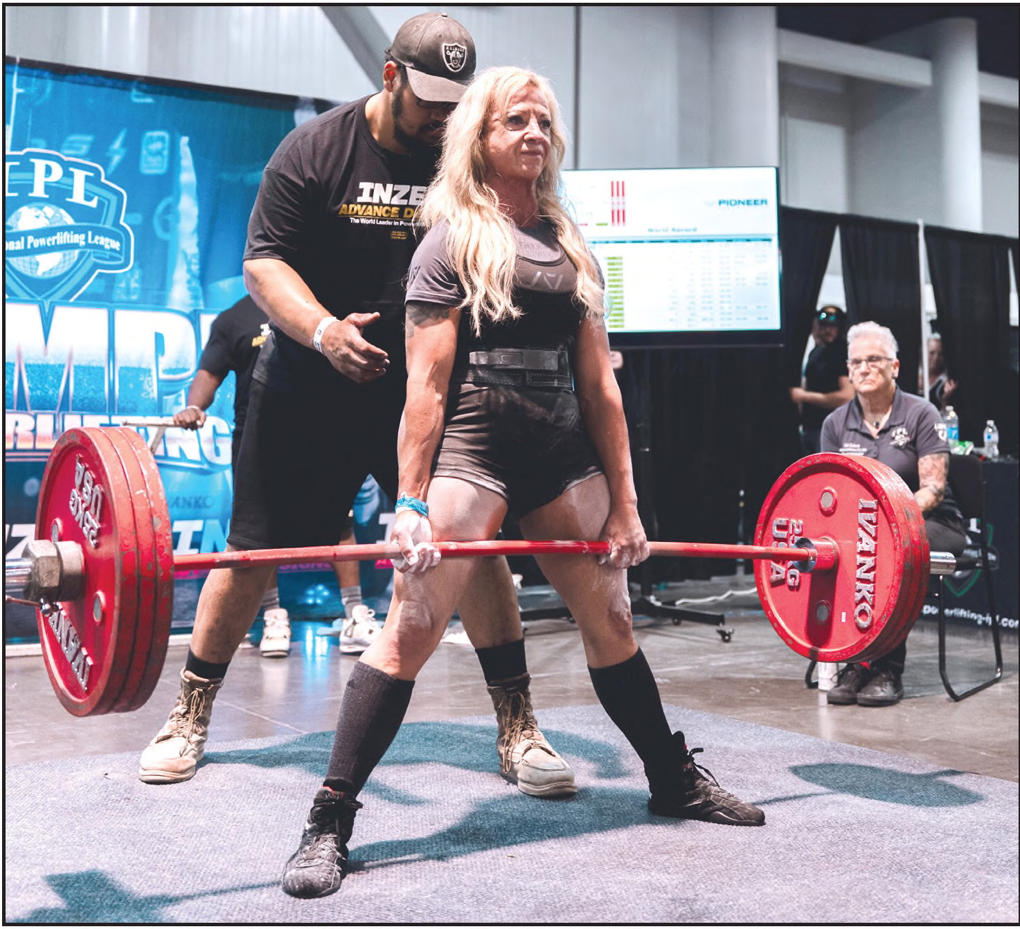Misty Rendleman deadlifts 408 lbs at the IPL Olympia 2025 meet in Las Vegas in Oct. On another try, she set a world record for the 132 lb/50-54 age classification, lifting 429 lbs. Photo Provided