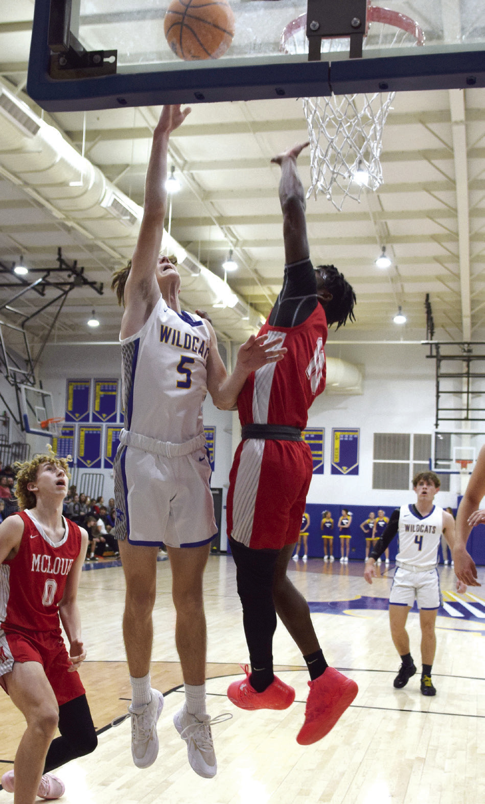 Zack Jennings drops in two against McLoud on Feb. 6th.