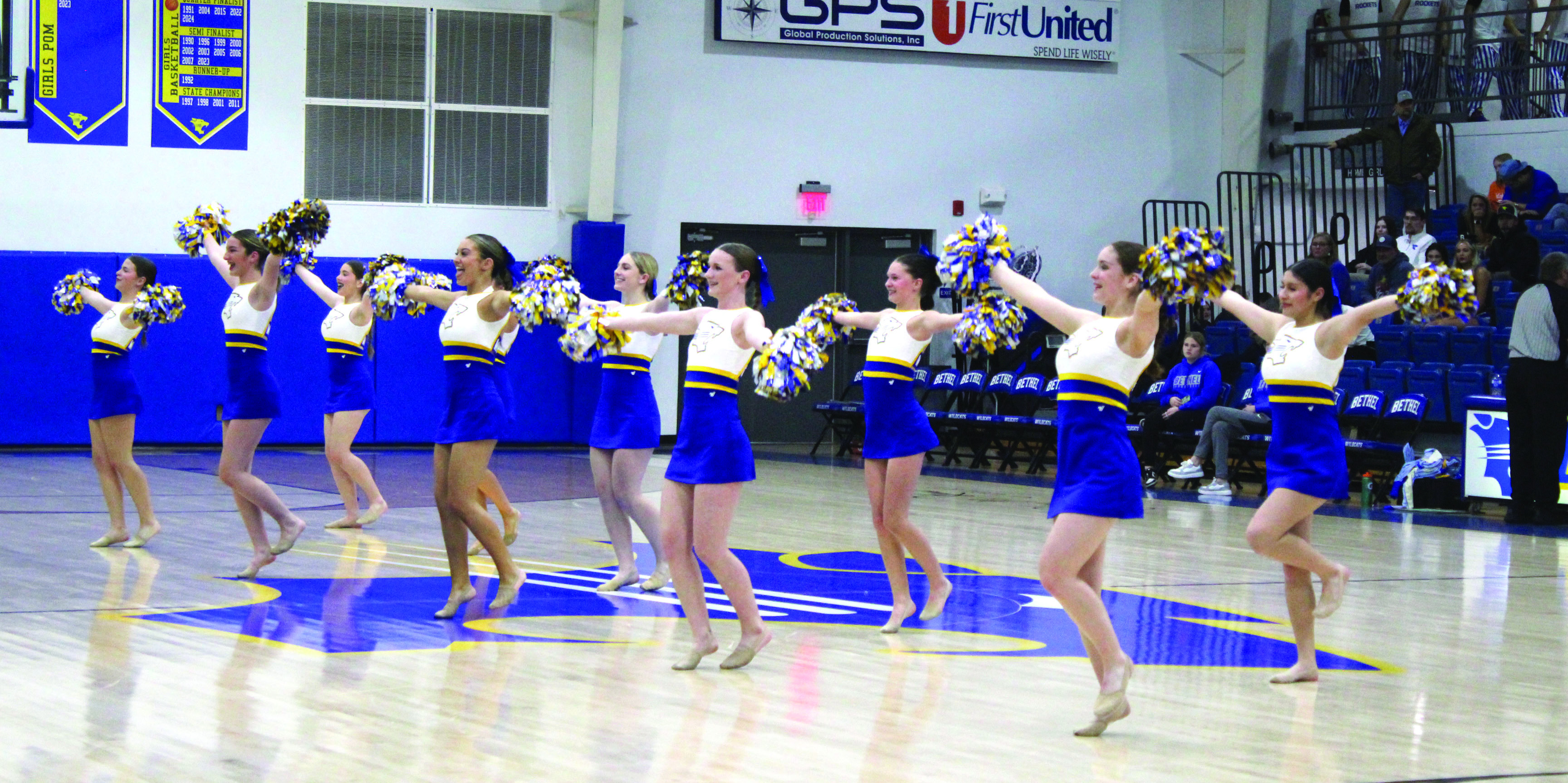 The Bethel High School Pom Team performs during halftime of the Jan. 7 Lady Wildcats home game with Mount St. Mary. Countywide & Sun/ Natasha Dunagan