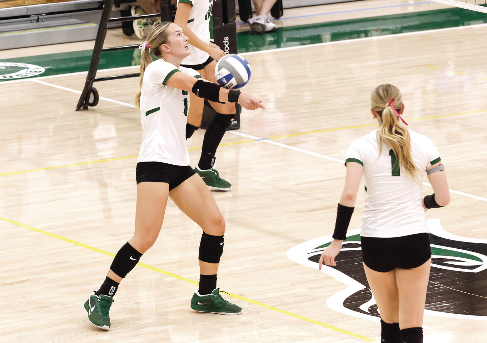 Rylee Unruh gets the ball over the net. Photo Provided
