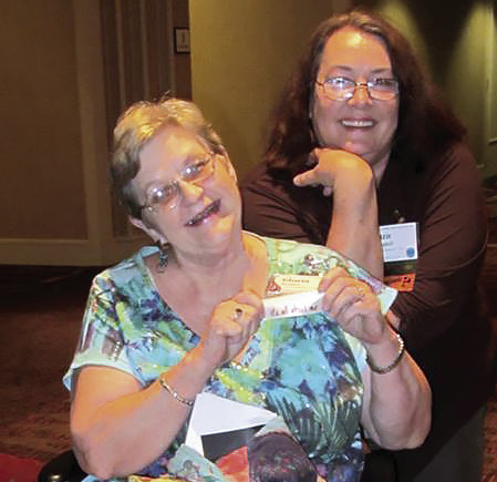 Gloria Trotter and Suzie Campbell pose at the 2015 Oklahoma Press Association Conference held at the Sheraton Hotel in Oklahoma City. Photo provided