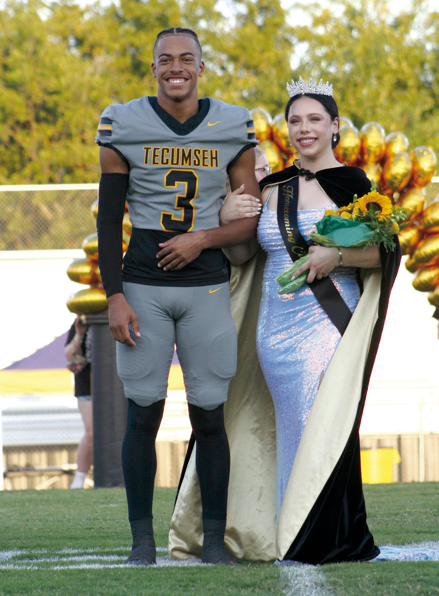 Tecumseh senior Karsyn McDonald, escorted by fellow senior and running back Marquan Krush, was crowned Fall Homecoming Queen before the game on Sept. 29. Countywide &amp; Sun/Natasha Dunagan
