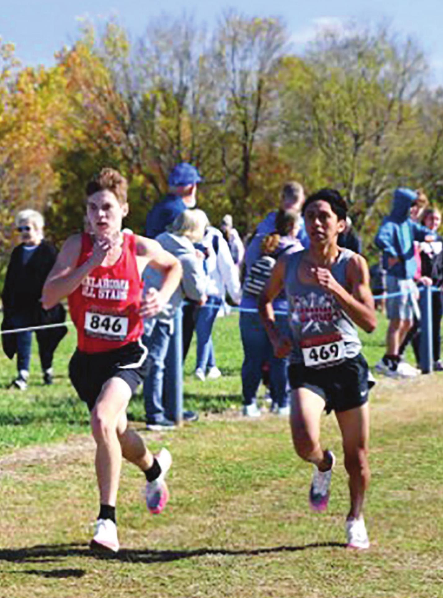 Earlsboro High School junior Andrew Moore-Holland runs a 17:17 time in the All Star Arkansas vs. Oklahoma Cross Country Meet Nov. 13. Photo Provided.