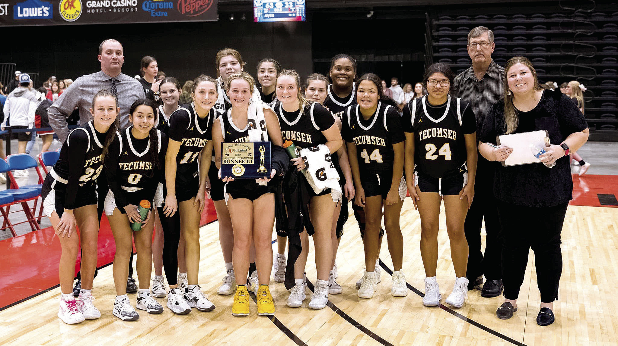 The Tecumseh Lady Savages took Runner-Up in the girls bracket of the Bethel First United Basketball Classic on Dec. 10. Photo provided.