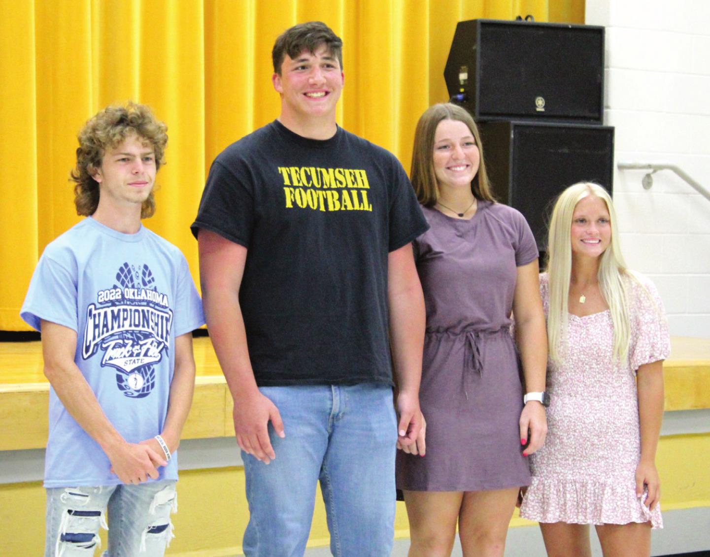 CORRECTION: Four senior athletes from Tecumseh High School achieved All-State status this school year and were recognized during the THS Athletic Awards on May 16. They are Hayden McClure, in track; Brennon Carter, in football; Emily Bingham and Lauren Taylor, both in softball. Countywide & Sun/Natasha Dunagan