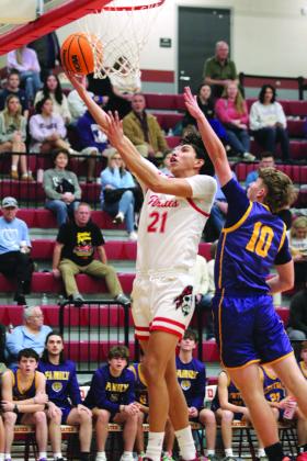 After a steal and an assist by Levi Kelly, Dale sophomore Keldan Meely takes it to the bucket during the Class 2A Regional home game against Central (Sallisaw) on Feb. 24. The Pirates won, 83-43, and will advance to the area tournament on Feb. 28 in McAlester at 7:30 pm. Countywide &amp; Sun/Natasha Dunagan