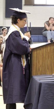 Asher Co-Valedictorian Richard “Rico” Tubbesing speaks during Commencement.