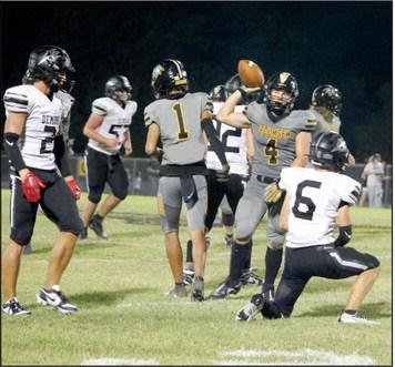 Tecumseh senior Ross Griggs throws the ball to a referee after making yardage during their season-opening home game against Perkins-Tryon on Sept. 1. Tecumseh lost 0-28. Countywide &amp;amp; Sun/Natasha Dunagan