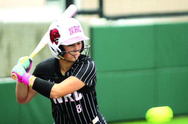 North Rock Creek junior Aubree Shivelhood hits a single during the game with Tecumseh. Cheyanna Dietz, Countywide &amp; Sun