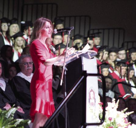 KFOR Journalist Ali Meyer was the Keynote Speaker at North Rock Creek High School’s second Graduation Ceremony.