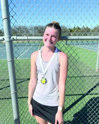 Tecumseh's Amanda Magill placed second in #2 singles at the Ardmore Tennis Tournament on March 10. Photo provided.