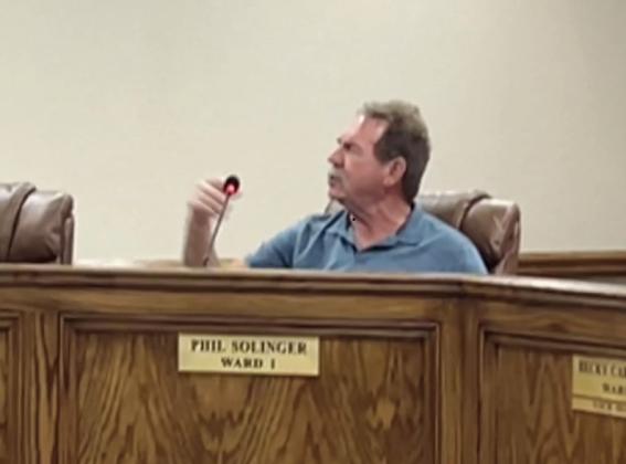 McLoud Ward 1 Council Member Phil Solinger exchanges words with community members during the meeting held Friday, Feb. 2. Countywide &amp;amp; Sun/Suzie Campbell