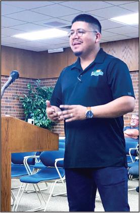 Marco Villa speaks on behalf of El Malecon Restaurant to ask the Tecumsehs City Council for approval for a conditional use permit to sell beer and mixed beverages at their establishment located at 102 S. Broadway. Countywide &amp;amp; Sun/Julie Talton