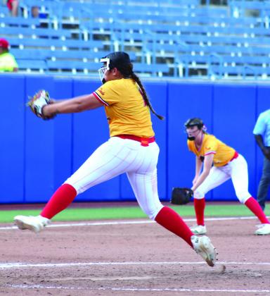 Dale senior Boo Herber winds up in the fifth inning of the Class 2A Fast Pitch State Quarterfinals against Howe on Oct. 9. The top-ranked Lady Pirates lost 0-3 at Devon Park's OG&amp;amp;E Field in OKC, ending their season with a record of 35-4. Natasha Dunagan, Countywide &amp;amp; Sun