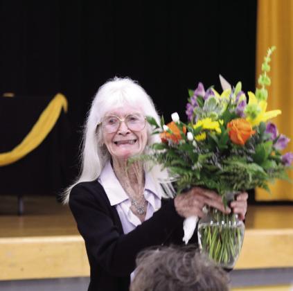 From the Class of 1951, Bettycarol Willingham Kostan was declared the "Senior-est Senior" at the 124th Annual Tecumseh Alumni Banquet, held at the WP Wood THS Alumni Center on May 30. Alumni Recording Secretery Mary Carter said Kostan's father, Farris Willingham, was a Tecumseh educator, who retired as Superintendent in 1955.