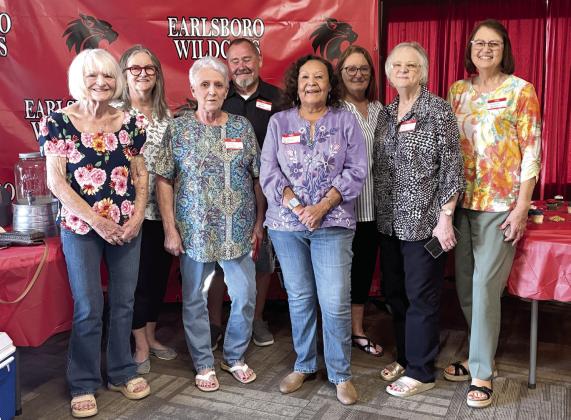 The largest class in attendance, 1971: Georgia (Lee) Herron, Jerry (Shaddox) Jones, Patsy (Stuckey) Snowden, John Melton, Twila (Longhorn) Parker, Connie (Carter) Rawls, Kay (Harp) Hall, and Deborah (Nadeau) Rasure. Photo Provided