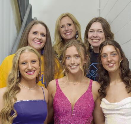 Lifelong friends Bethel High School graduates of 1997 and current BPS staff members: Jennny Affentranger, Raven Duff and Amanda Brock pose with their daughters: Marlee, Brooklyn and Casey, who were the Bethel Senior Homecoming Queen candidates of 2024. Countywide &amp; Sun/Julie Talton