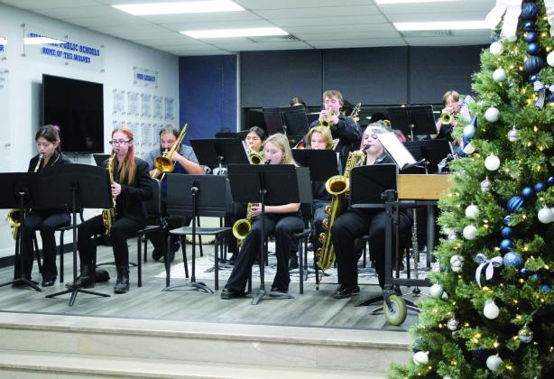 The Shawnee High School Jazz Band performs before the Board of Education meeting on Dec. 2.