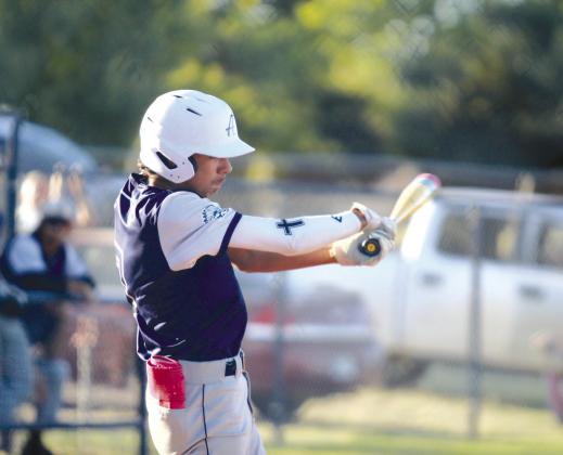 Asher junior Cason Foster takes his turn at bat in the Sept. 5 Vanoss game during the Asher Festival of Champions baseball tournament.
