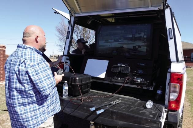 Emergency Management Assistant Director, Shane Colley uses the drone to check damage in the areas. Countywide &amp;amp; Sun/ Suzie Campbell