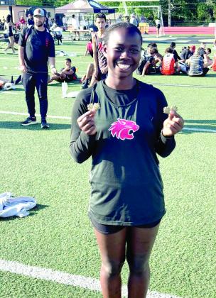 Earlsboro Lady Wildcat freshman Zeaonna McGregor qualified for State with a pair of 3rd place finishes at Regionals in both the 100 &amp;amp;. 200 Meter Dashes. McGregor ran a 12.75 in the 100 and 27.7 in the 200. Zeaonna has a total of one gold, four silver, and three bronze medals on the season between the 100 &amp;amp; 200 Meter Dashes. Photo courtesy of Earlsboro Track Coach Tim Gentry