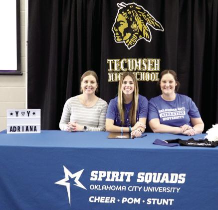 Tecumseh Senior Adriana Fincher signs to Cheer at Oklahoma City University