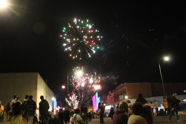Fireworks looking west