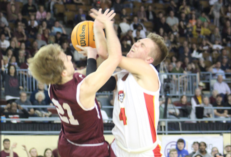 Dale freshman Jett Higdon tries for the basket but is fouled during the fouth quarter of the Class 2A State Championship Tournament final against  Cashion on March 12 at the Fairgrounds Arena. Dale won 65-58. County- wide &amp; Sun/Natasha Dunagan