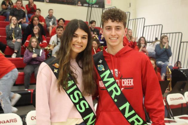North Rock Creek senior Noah McMullan and Chloe Carter pose as Mr. NRC and Miss NRC, for their “school spirit and hard work,” according to the NRC Facebook page. McMullan joined the 1,000-Point Club in basketball on Feb. 19 in the game against Blanchard. Photo provided.