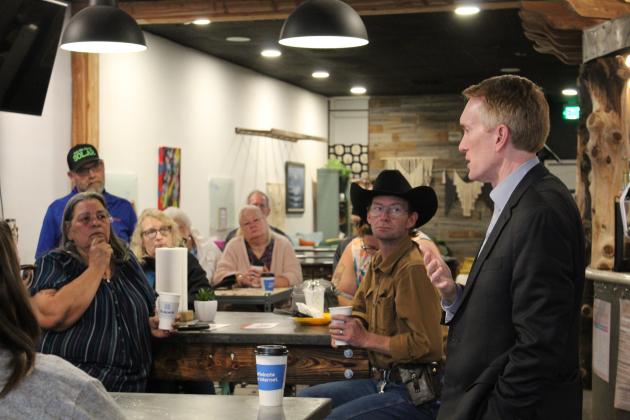U.S. Senator James Lankford speaks at Coffee N' Crafts on April 19.
