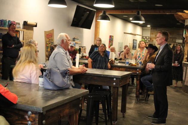 U.S. Senator James Lankford speaks at Coffee N' Crafts on April 19.