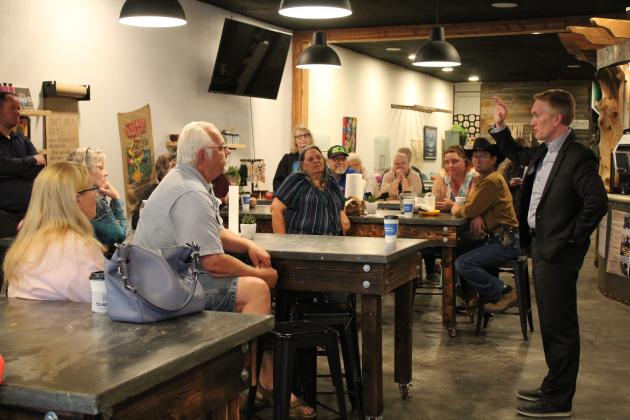 U.S. Senator James Lankford speaks at Coffee N' Crafts on April 19.