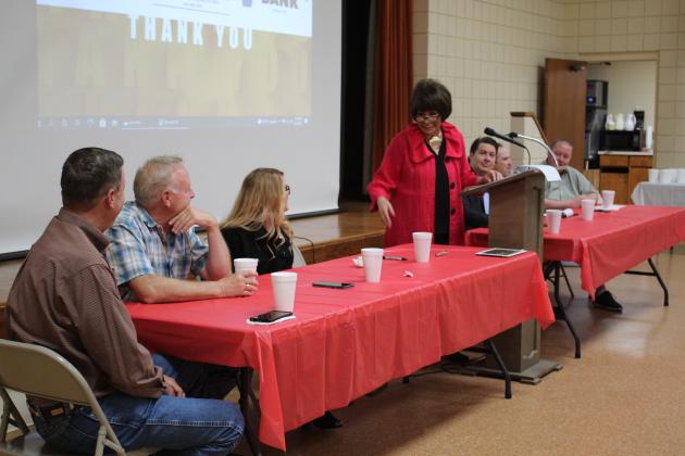 Ronnye Sharp speaks with the Pott. Co. Commissioners.