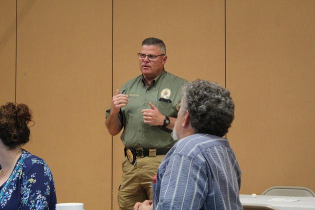 Tecumseh Police Chief J.R. Kidney thanks the state legislators for supporting law enforcement.