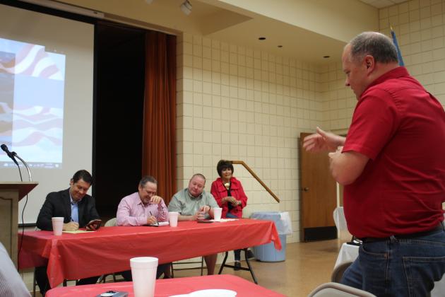 Gary Highley, CEO of Canadian Valley Electric Coop, talks to the state legislators.