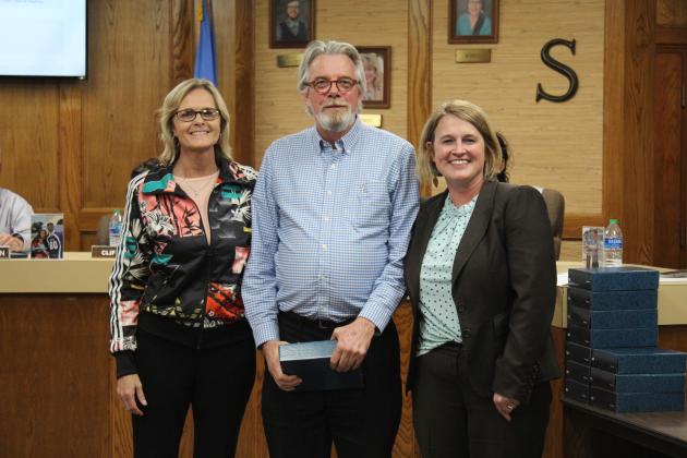 Sup. Dr. April Grace, retiree Steve Maple &amp; Meggan Wilson