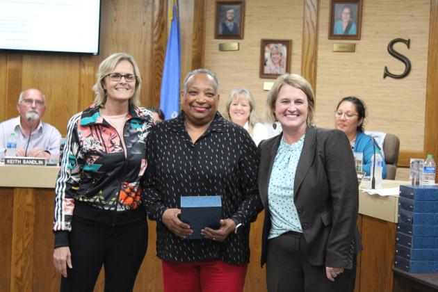 Sup. Dr. April Grace, retiree Brenda Webb &amp; Meggan Wilson