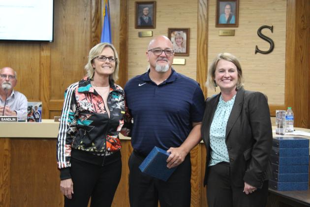 Sup. Dr. April Grace, retiree Todd Boyer &amp; Meggan Wilson