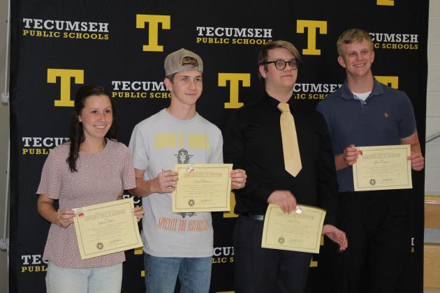 Lakota Axton, Patrick Buttram, Liam Poole, and Tyler Sampson had Perfect Attendance for the year.