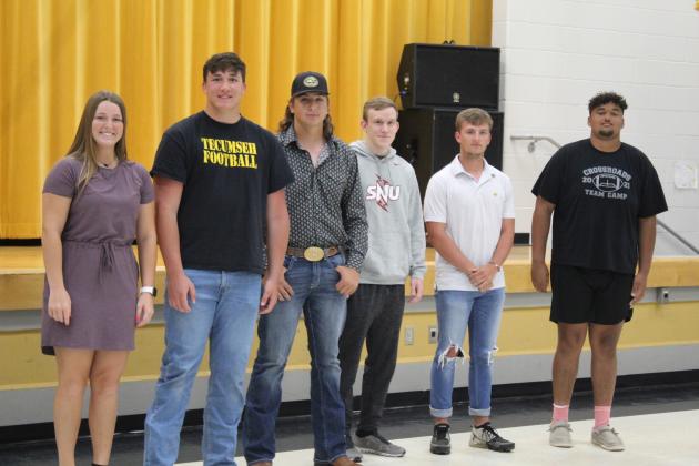 College-promised Athletes: Emily Bingham, Brennon Carter, Hayden Coker, Ben Corley, Dylan Graham, and Jay Mitchell