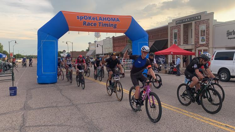 Riders take off from spOKeLAHOMA in Tecumseh on the Fenrir Unchained Bike Race June 4.
